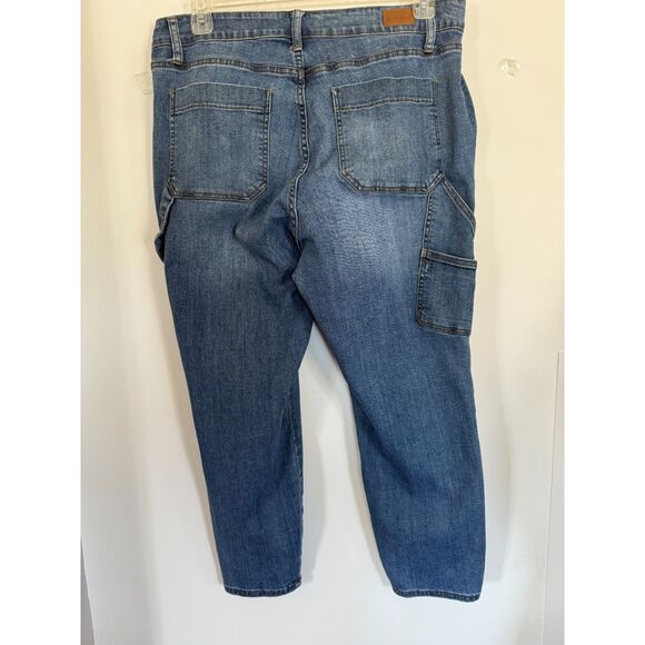 Judy Blue Carpenter Jeans sz 16W Med. Blue Stretch 36/26 - Picture 1 of 4